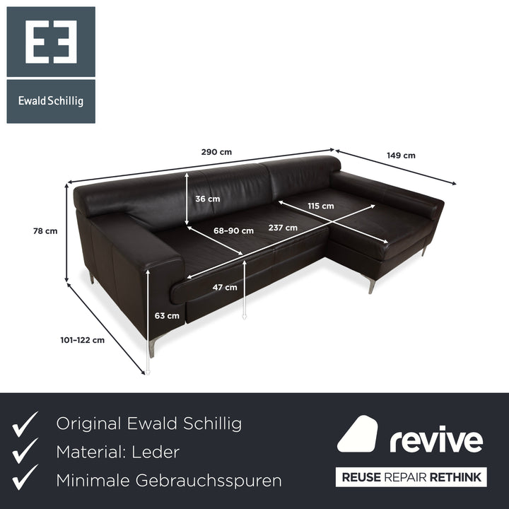 Ewald Schillig Canapé d'angle en cuir marron Canapé Fonction manuelle