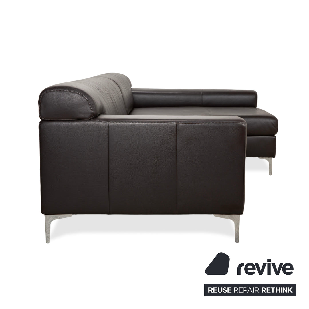 Ewald Schillig Canapé d'angle en cuir marron Canapé Fonction manuelle