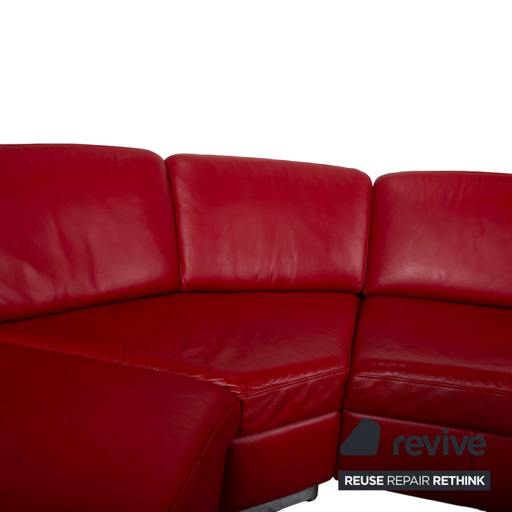 Ewald Schillig Leder Ecksofa Rot Rubin Sofa Couch