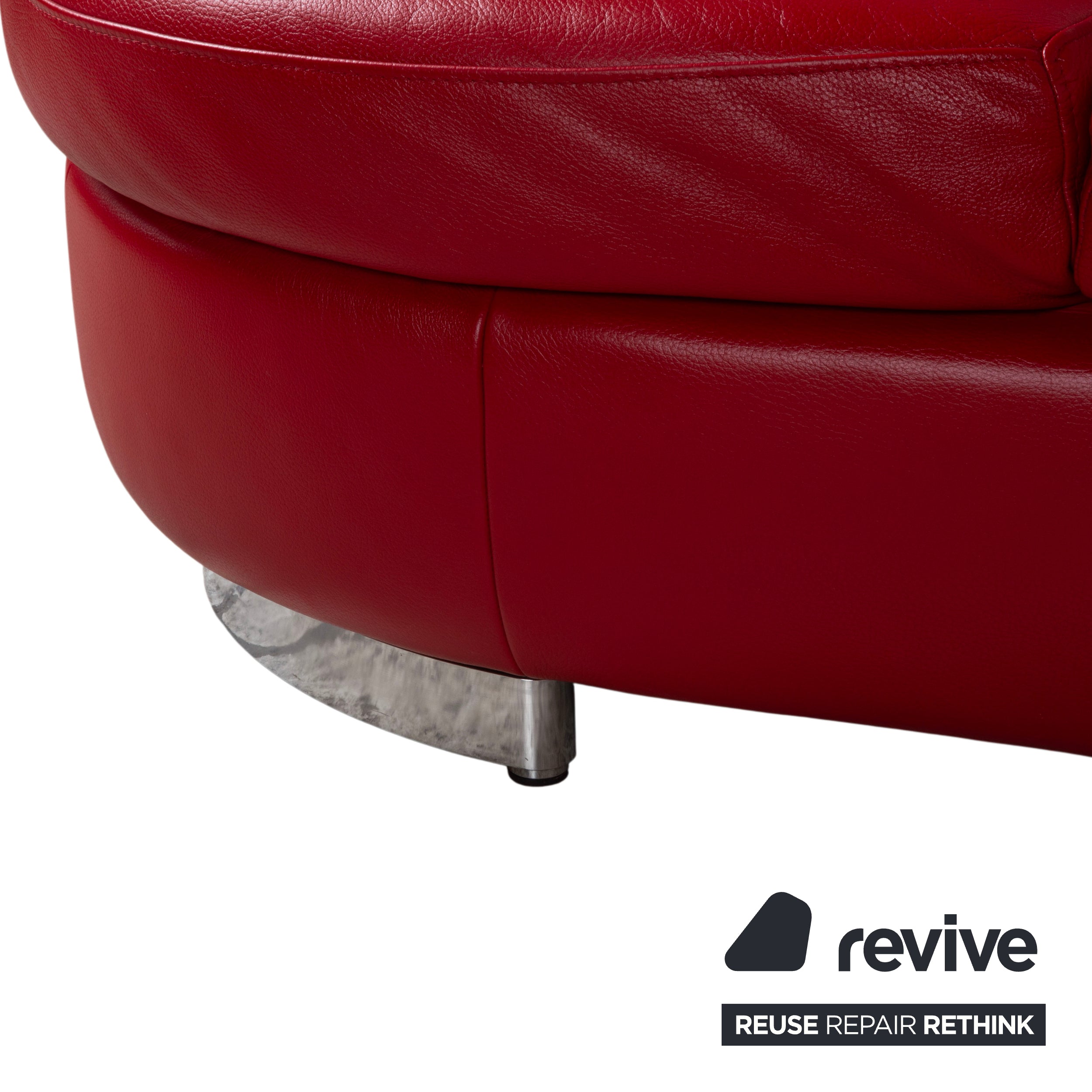 Ewald Schillig Leder Ecksofa Rot Rubin Sofa Couch