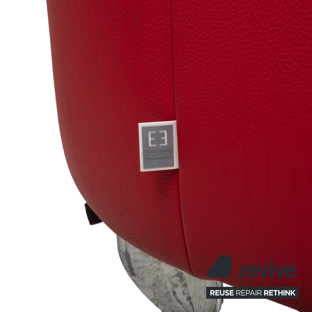 Ewald Schillig Leder Ecksofa Rot Rubin Sofa Couch