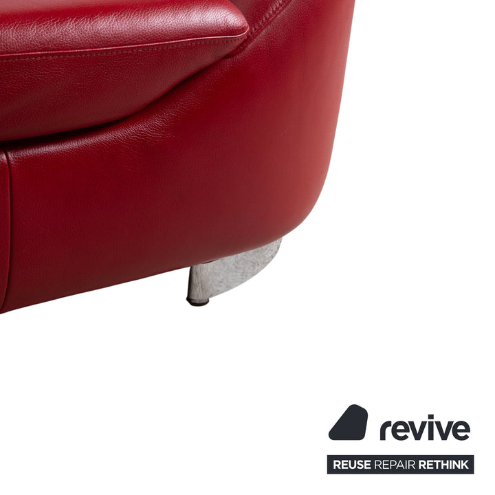 Ewald Schillig Leder Ecksofa Rot Rubin Sofa Couch