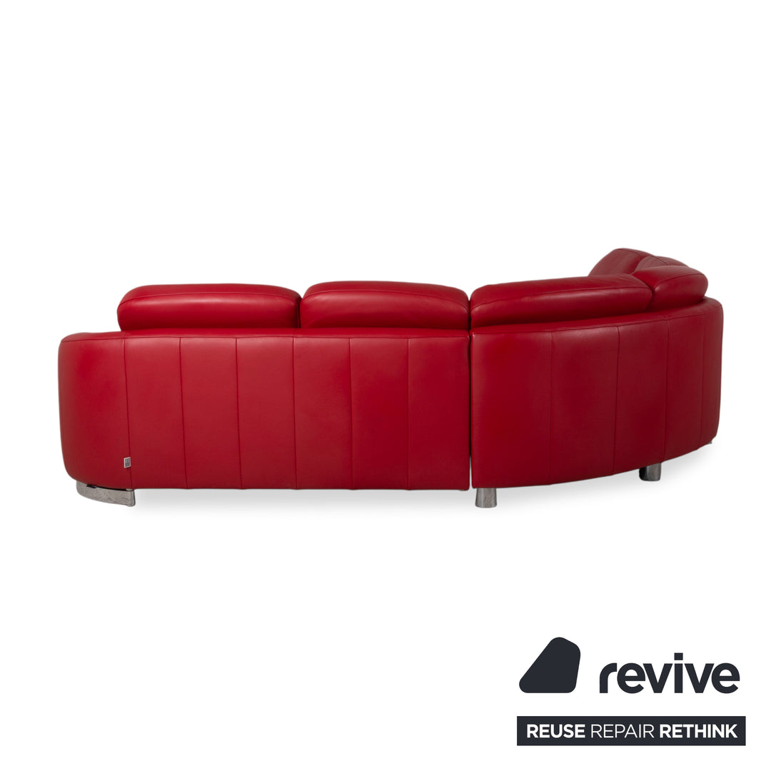 Ewald Schillig Leder Ecksofa Rot Rubin Sofa Couch