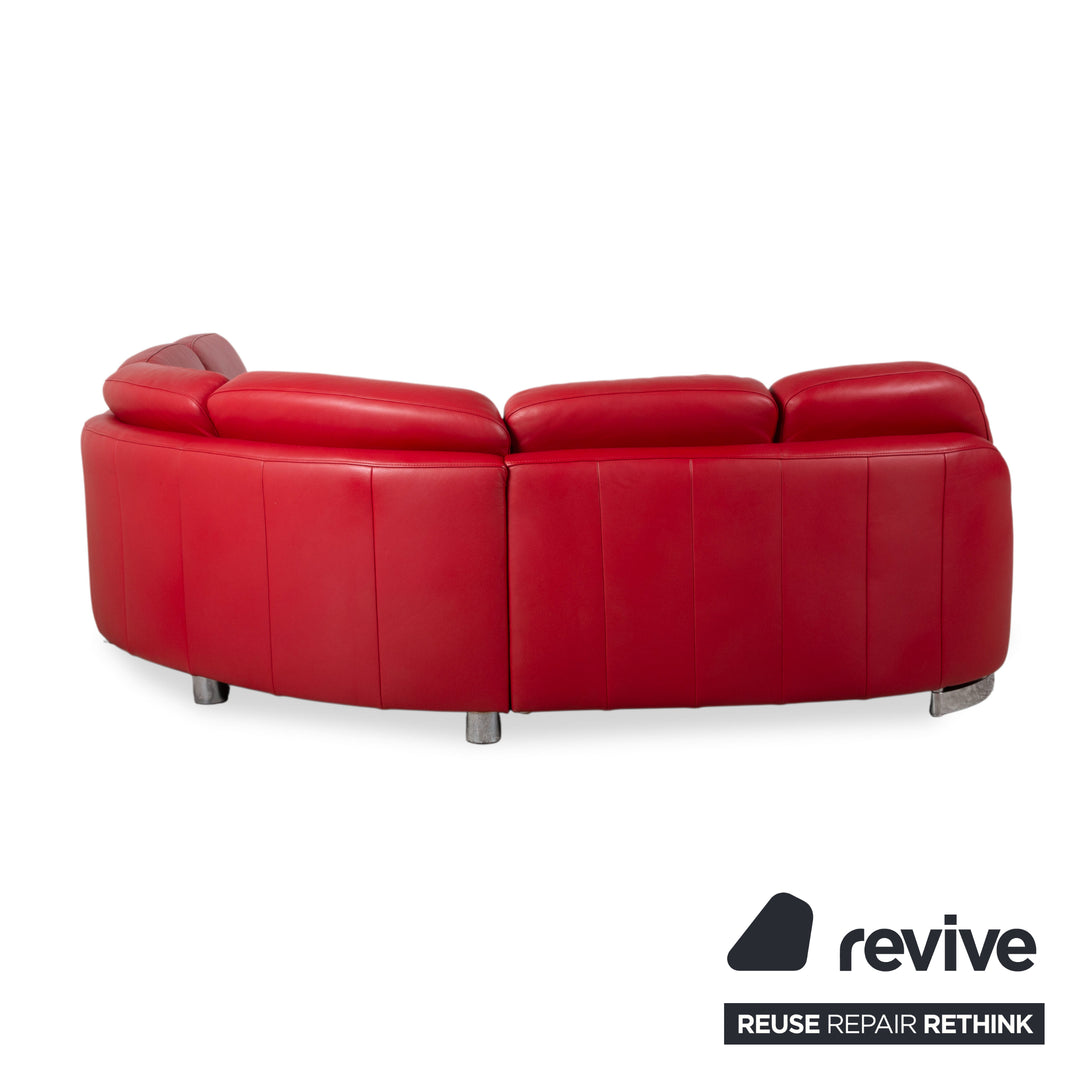 Ewald Schillig Leder Ecksofa Rot Rubin Sofa Couch