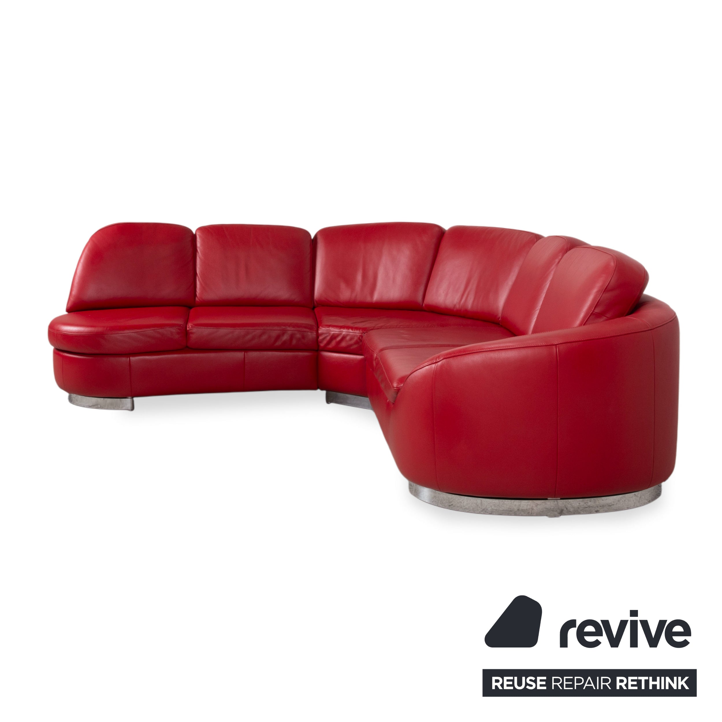 Ewald Schillig Leder Ecksofa Rot Rubin Sofa Couch