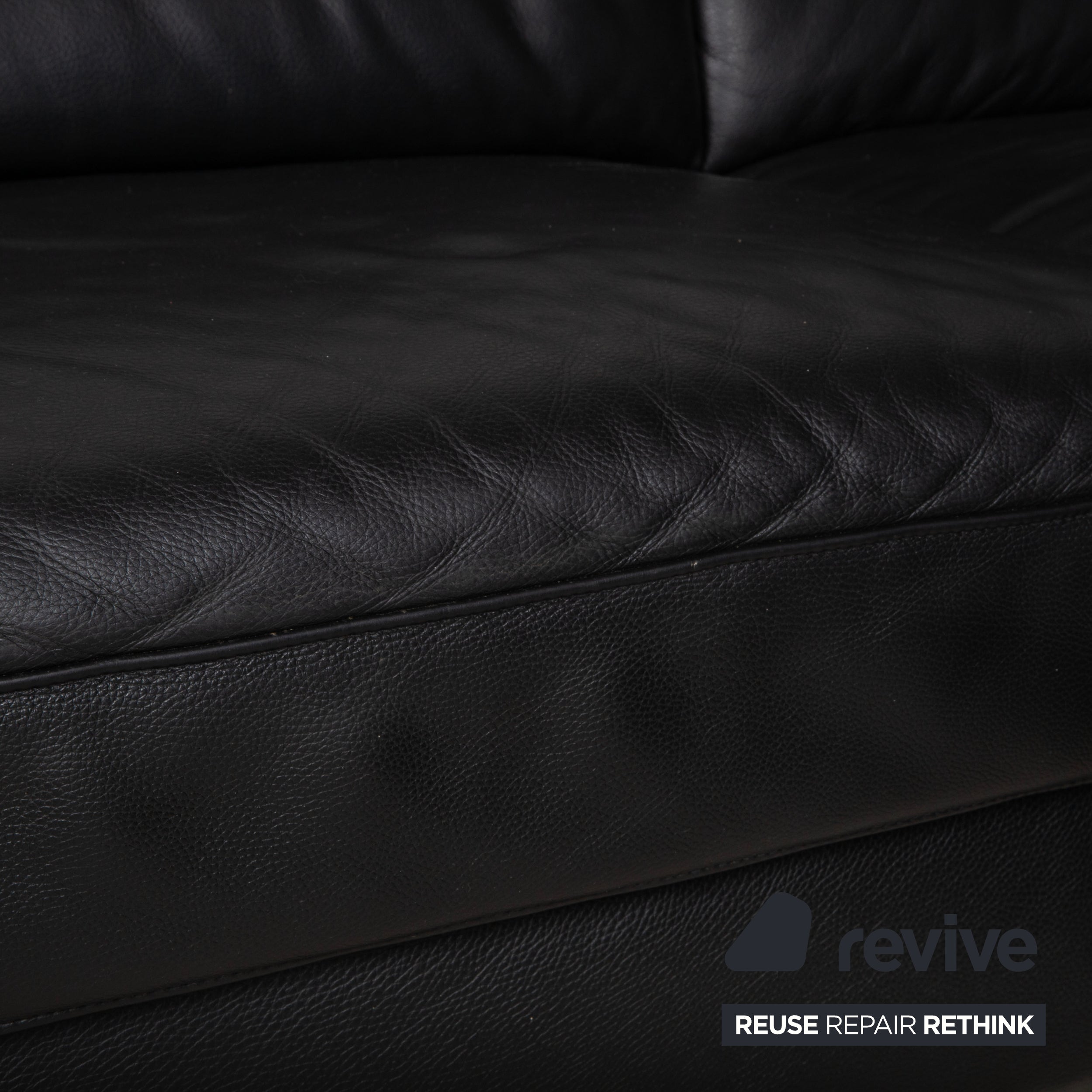 Ewald Schillig Leder Ecksofa Schwarz Couch Recamiere Rechts