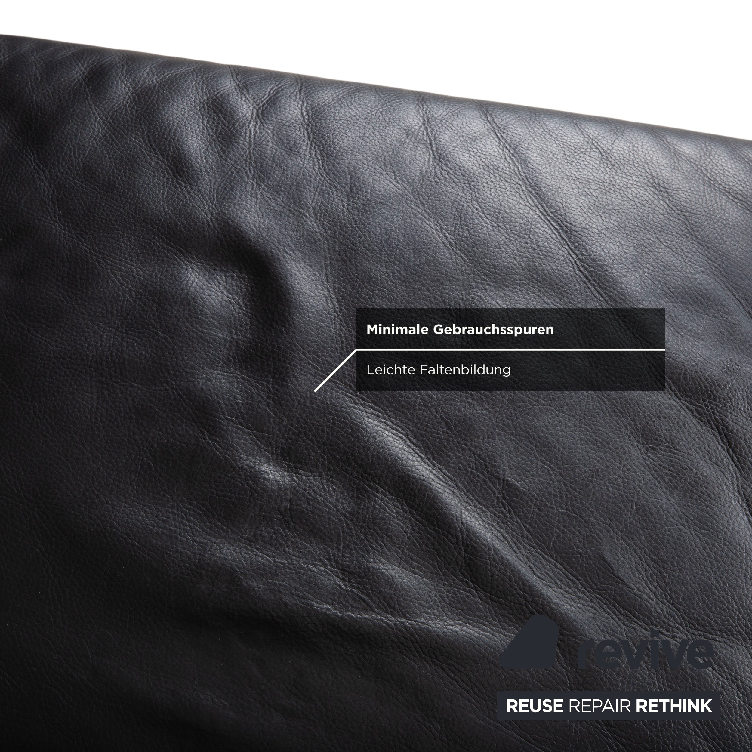 Ewald Schillig Leder Ecksofa Schwarz Couch Recamiere Rechts