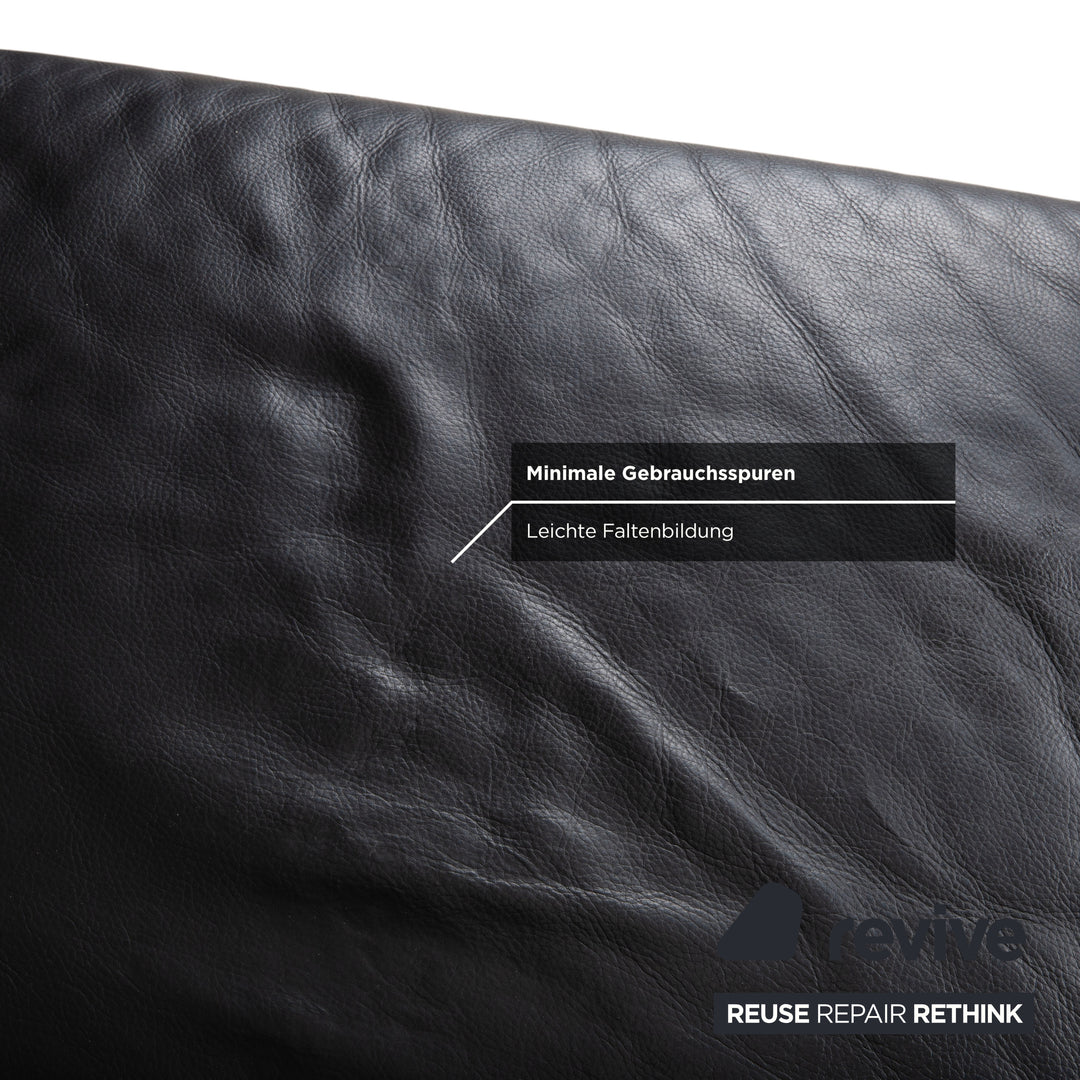 Ewald Schillig Leder Ecksofa Schwarz Couch Recamiere Rechts