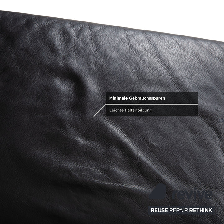 Ewald Schillig Leder Ecksofa Schwarz Couch Recamiere Rechts