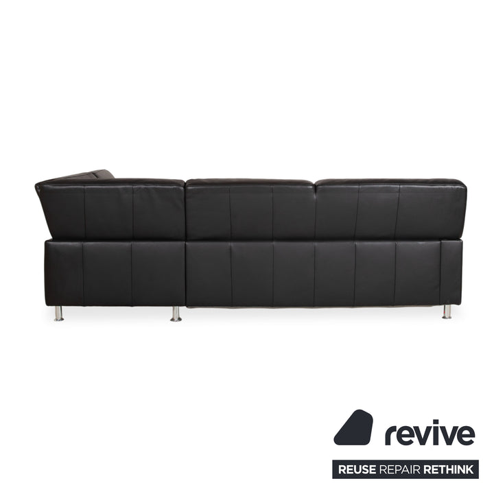 Ewald Schillig Leder Ecksofa Schwarz Couch Recamiere Rechts