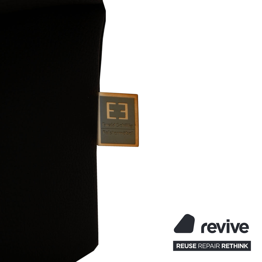 Ewald Schillig Leder Ecksofa Schwarz Couch Recamiere Rechts