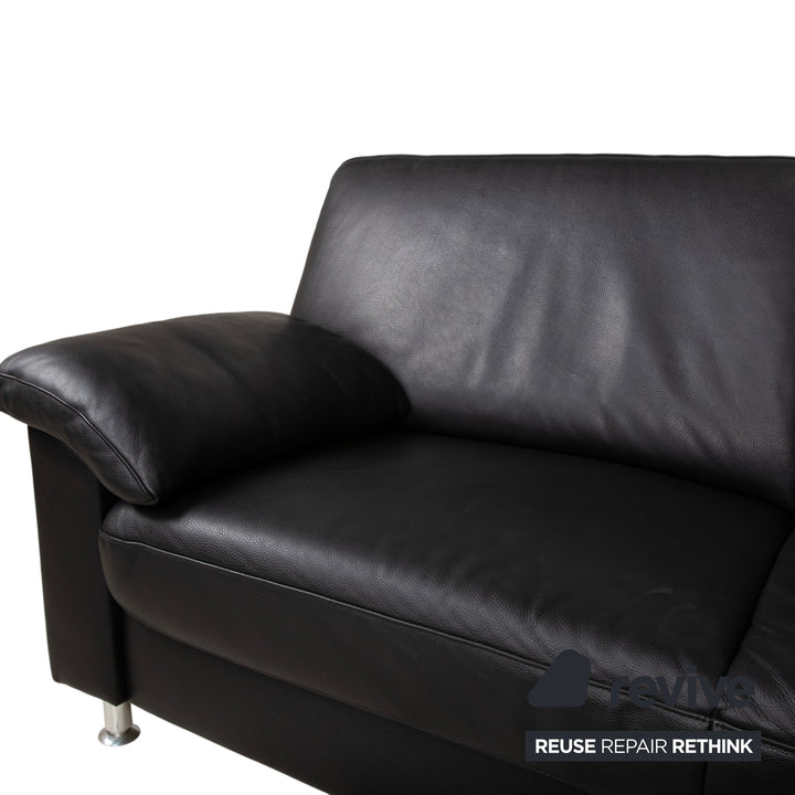 Ewald Schillig Leder Ecksofa Schwarz Couch Recamiere Rechts
