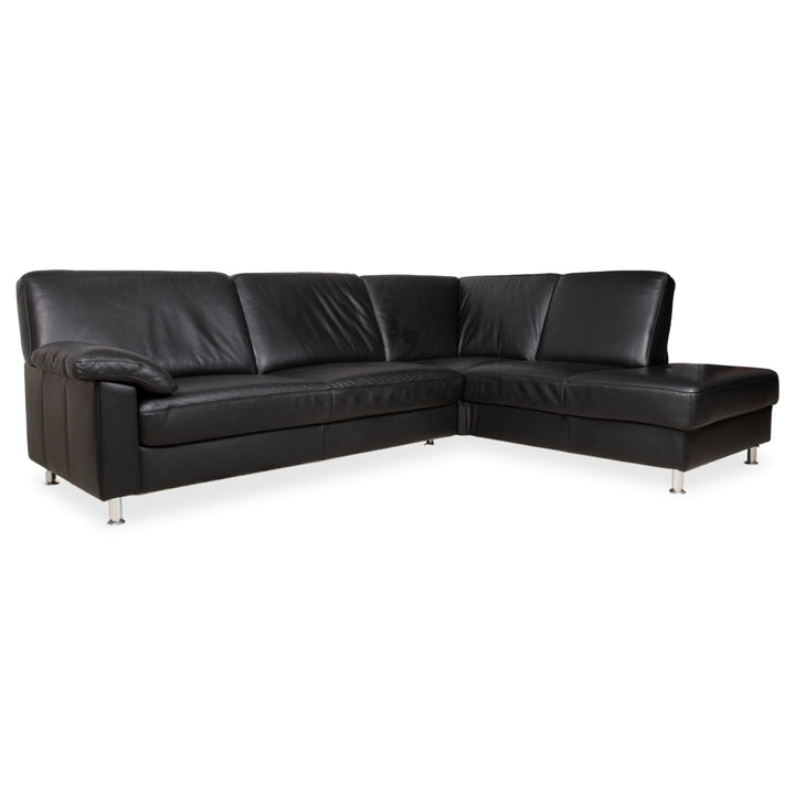 Ewald Schillig Leder Ecksofa Schwarz Couch Recamiere Rechts