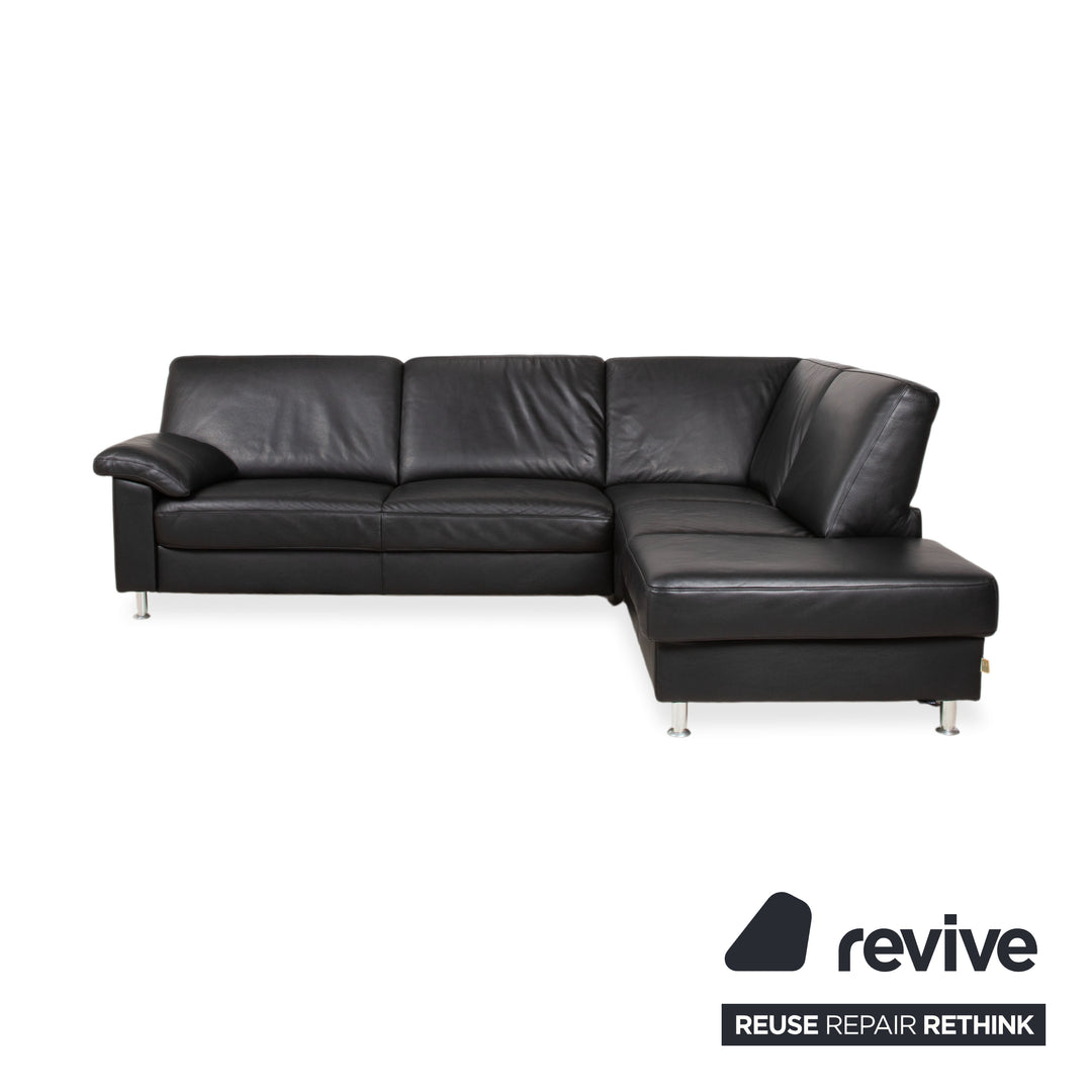 Ewald Schillig Leder Ecksofa Schwarz Couch Recamiere Rechts