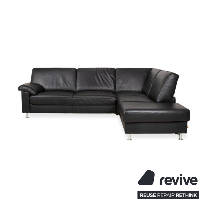Ewald Schillig Leder Ecksofa Schwarz Couch Recamiere Rechts