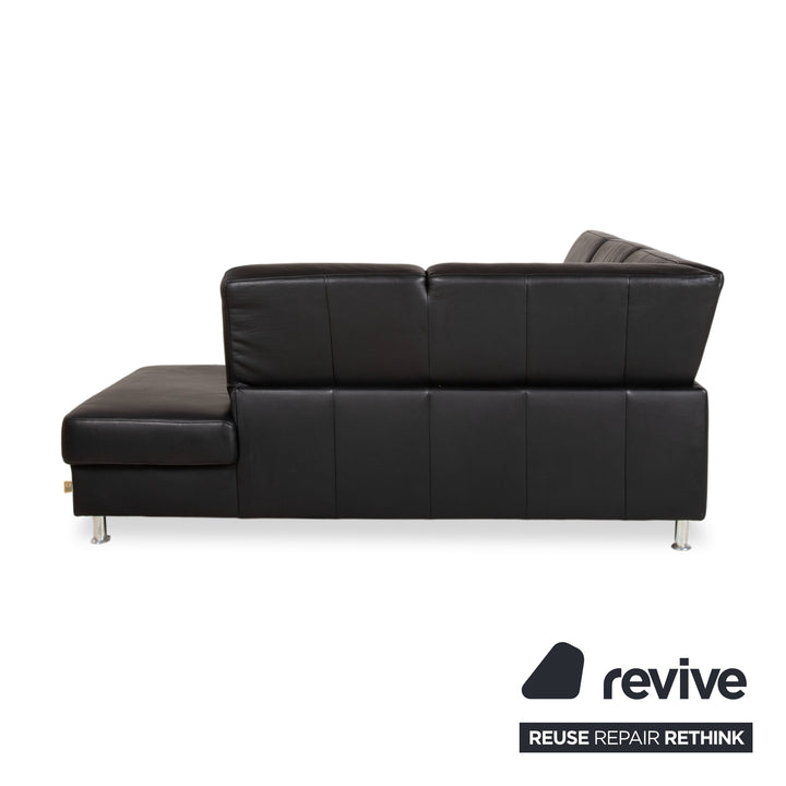 Ewald Schillig Leder Ecksofa Schwarz Couch Recamiere Rechts