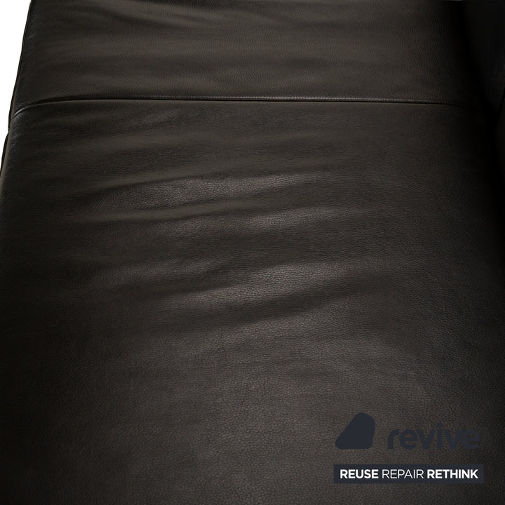 Ewald Schillig Leder Ecksofa Schwarz manuelle Funktion Récamière links Sofa Couch