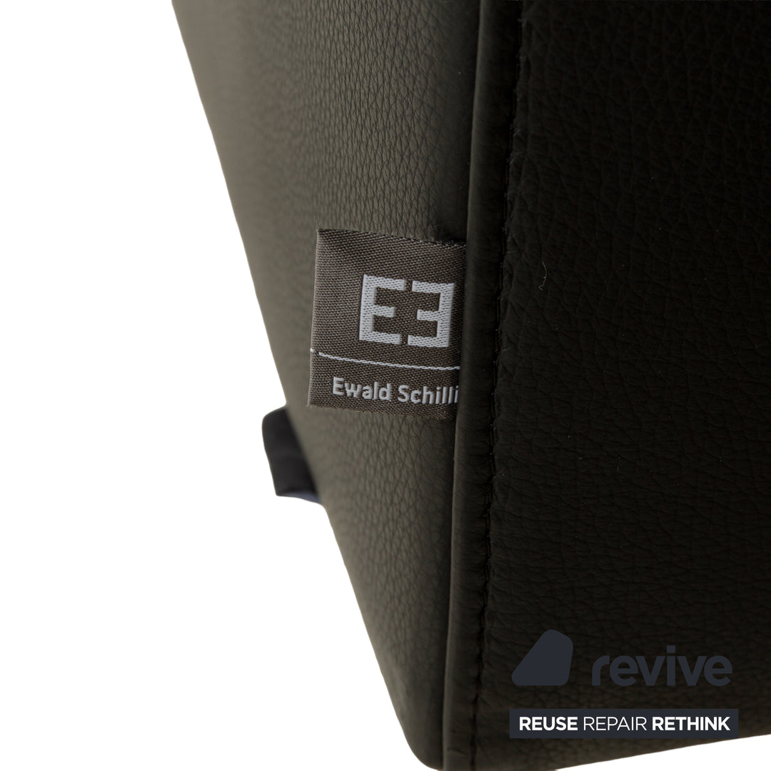 Ewald Schillig Leder Ecksofa Schwarz manuelle Funktion Récamière links Sofa Couch