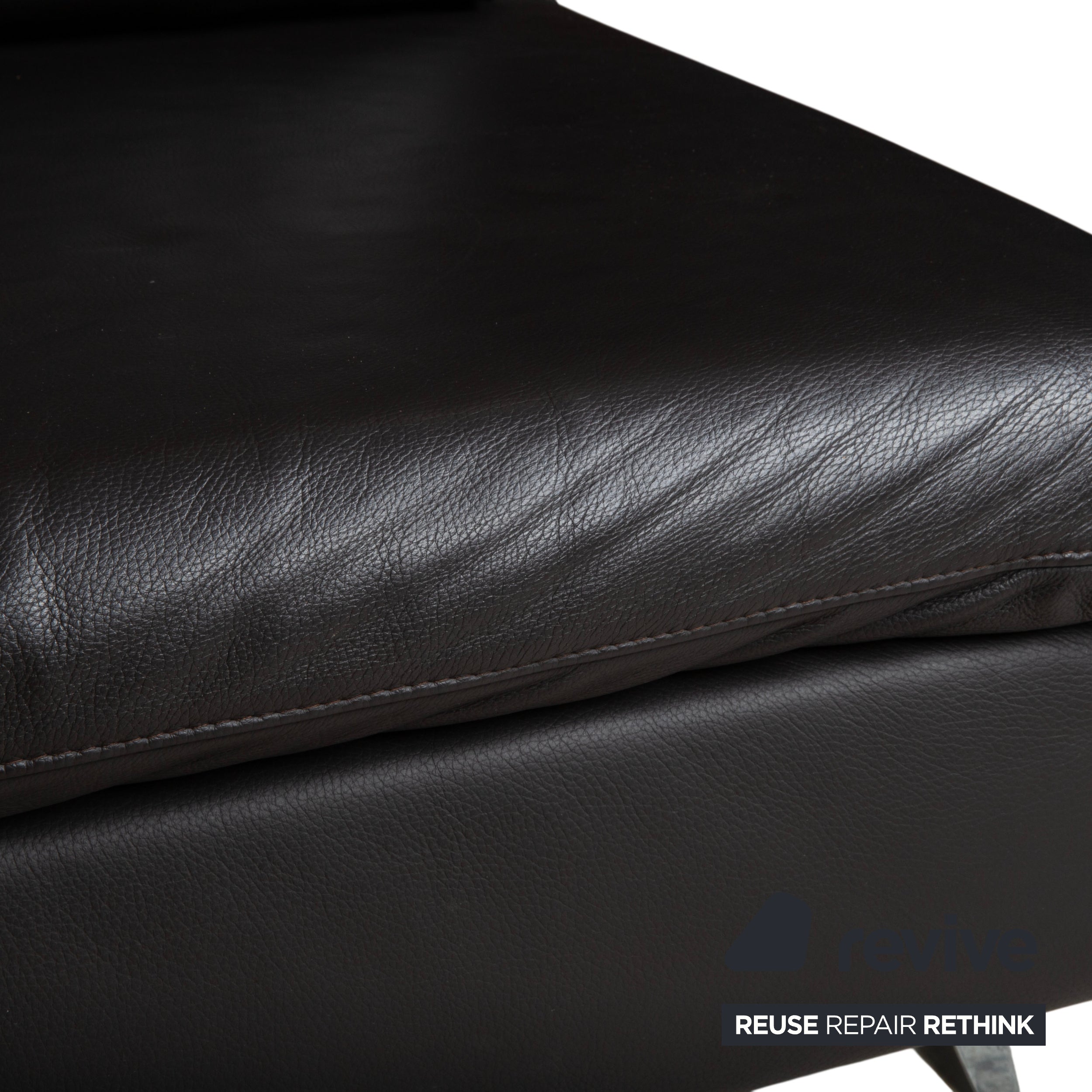 Ewald Schillig Leder Ecksofa Schwarz Sofa Couch manuelle Funktion Kopfstütze