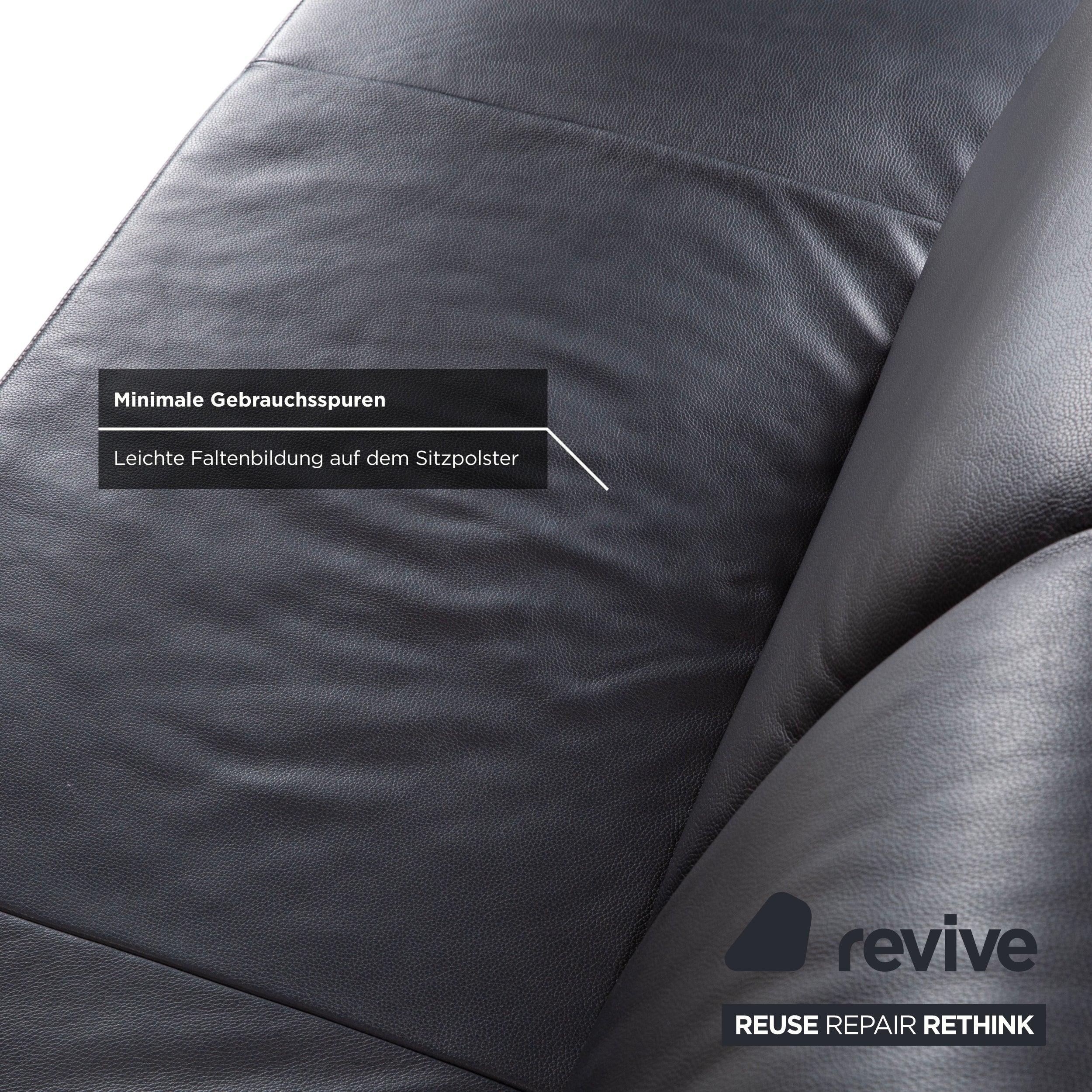 Ewald Schillig Leder Ecksofa Schwarz Sofa Couch manuelle Funktion