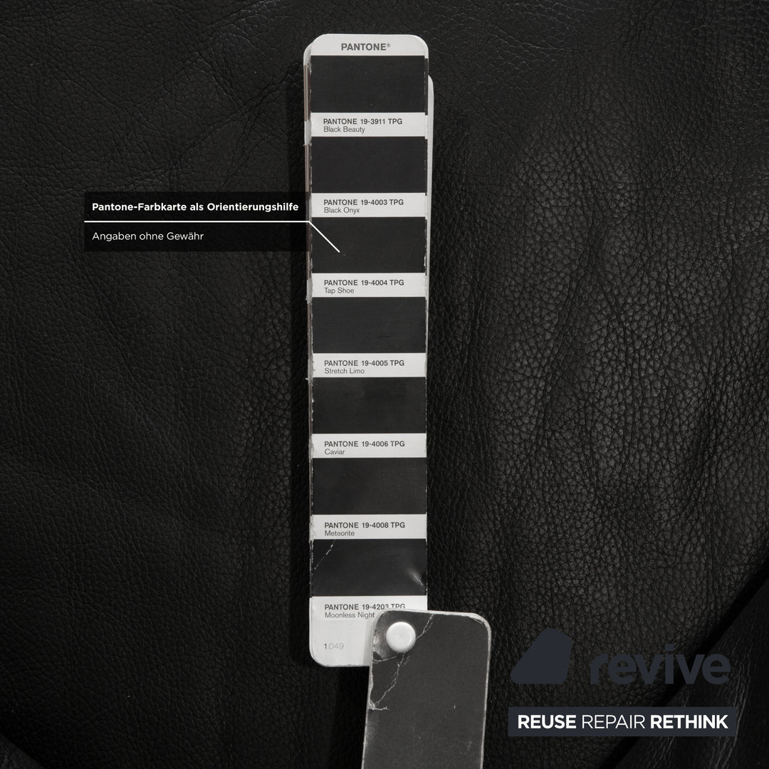 Ewald Schillig Leder Ecksofa Schwarz Sofa Couch Kopfstützen manuelle Funktion