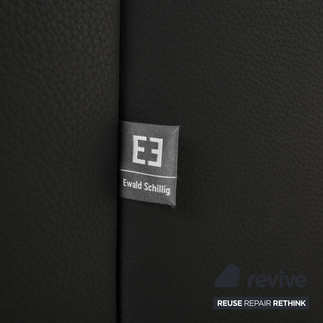 Ewald Schillig Leder Ecksofa Schwarz Sofa Couch Kopfstützen manuelle Funktion