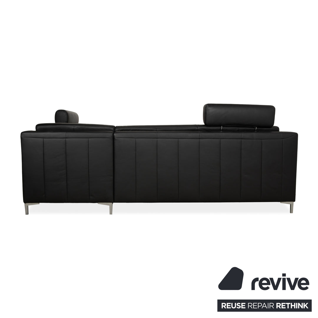 Ewald Schillig Leder Ecksofa Schwarz Sofa Couch Kopfstützen manuelle Funktion