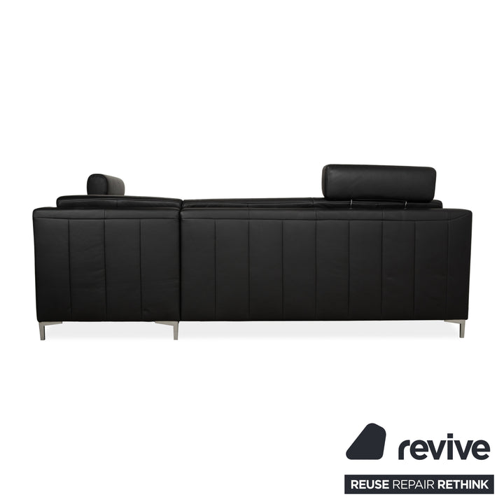 Ewald Schillig Leder Ecksofa Schwarz Sofa Couch Kopfstützen manuelle Funktion