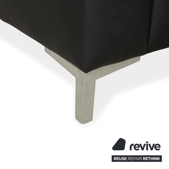 Ewald Schillig Leder Ecksofa Schwarz Sofa Couch Kopfstützen manuelle Funktion