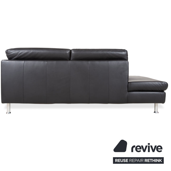 Ewald Schillig Leder Ecksofa Schwarz Sofa Couch manuelle Funktion