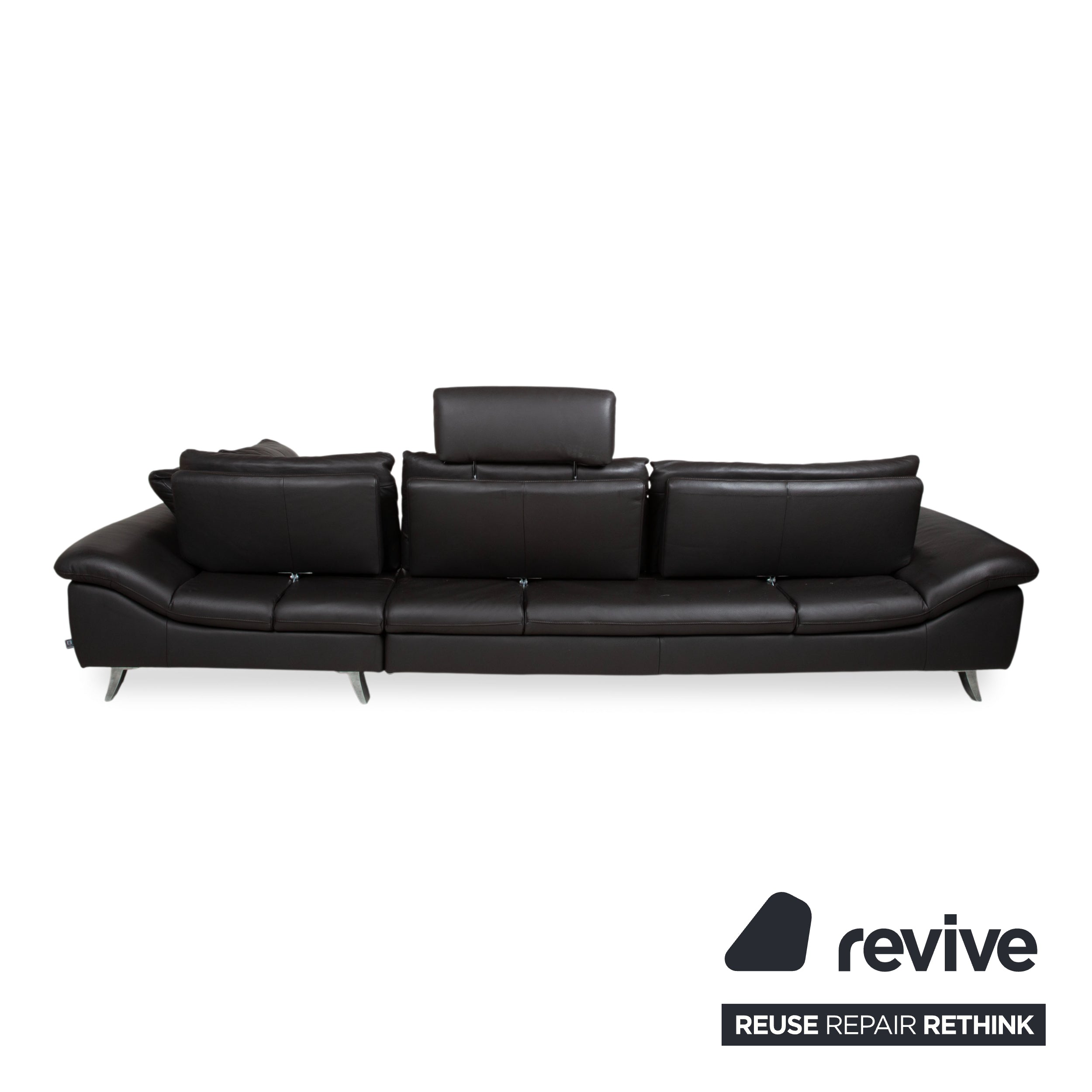 Ewald Schillig Leder Ecksofa Schwarz Sofa Couch manuelle Funktion Kopfstütze