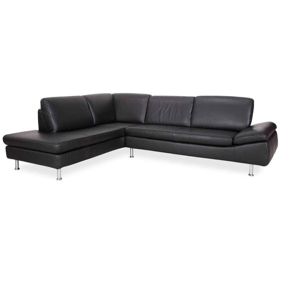 Ewald Schillig Leder Ecksofa Schwarz Sofa Couch manuelle Funktion