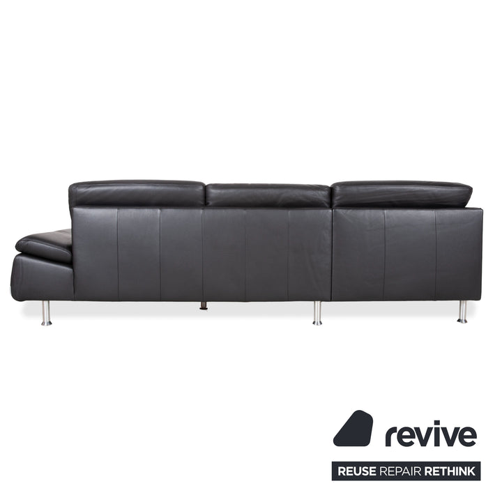Ewald Schillig Leder Ecksofa Schwarz Sofa Couch manuelle Funktion