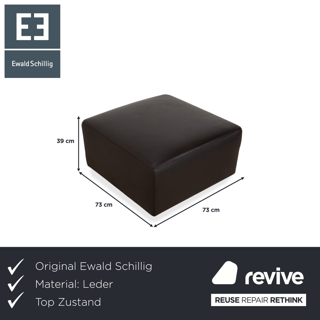 Ewald Schillig Leder Hocker Braun