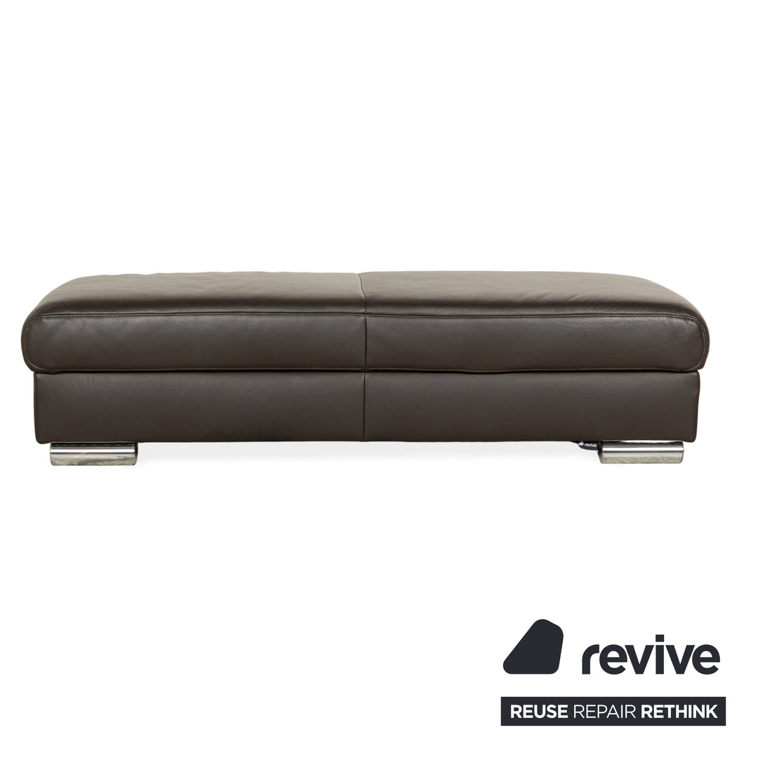 Ewald Schillig Leder Hocker Braun