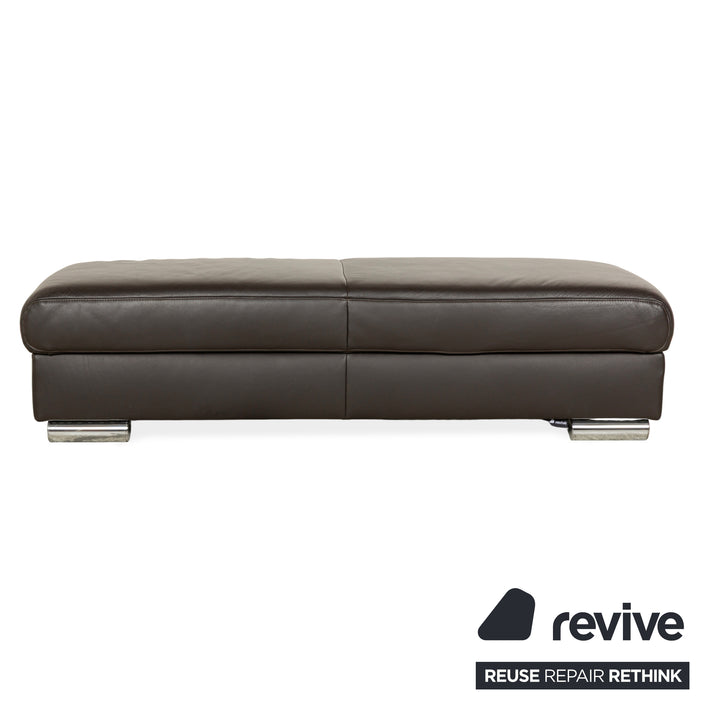 Ewald Schillig Leder Hocker Braun