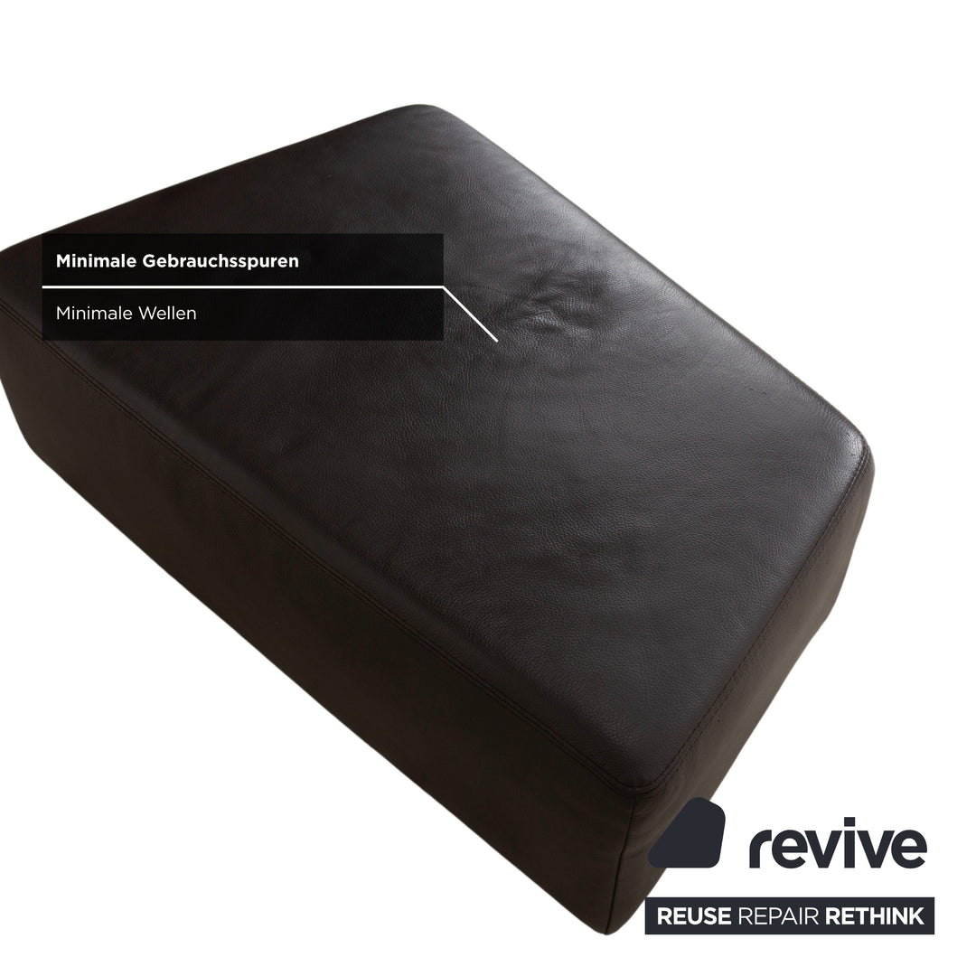 Ewald Schillig Leder Hocker Braun