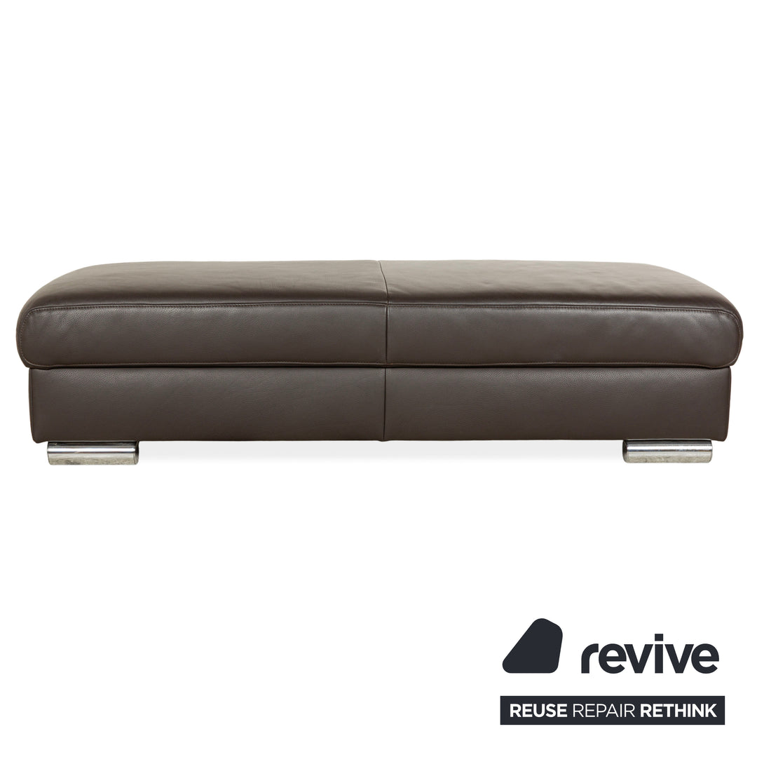 Ewald Schillig Leder Hocker Braun