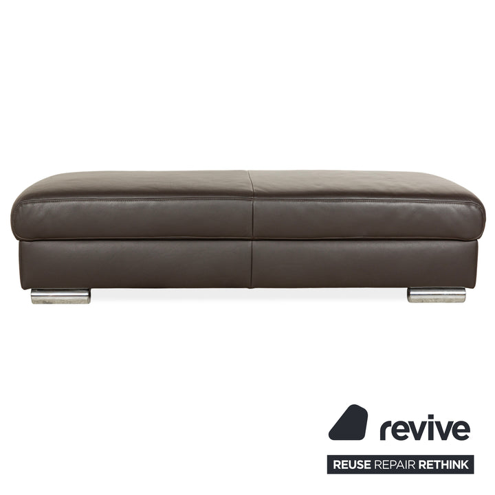 Ewald Schillig Leder Hocker Braun