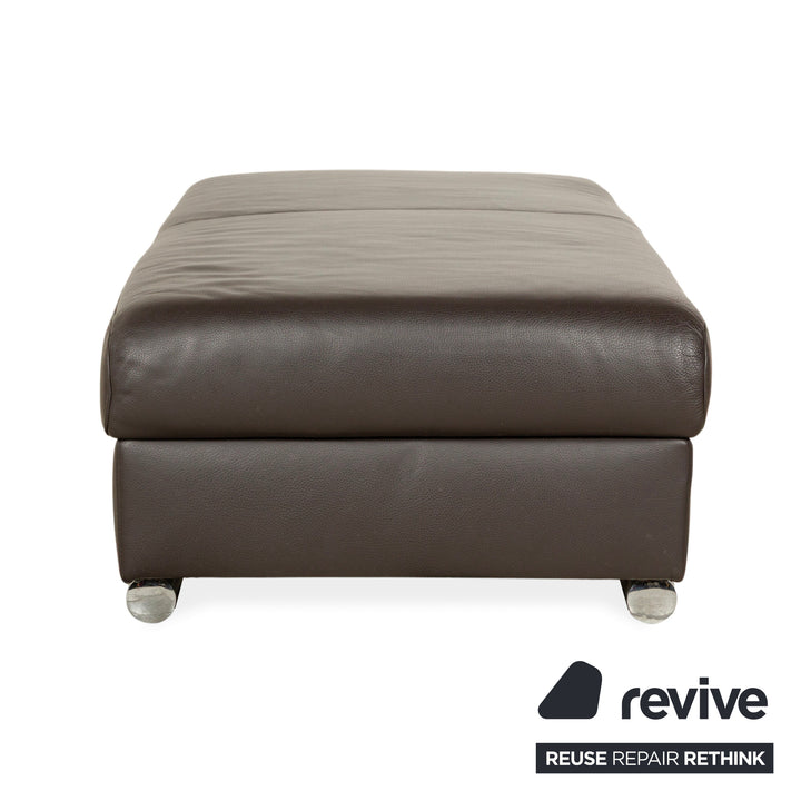 Ewald Schillig Leder Hocker Braun