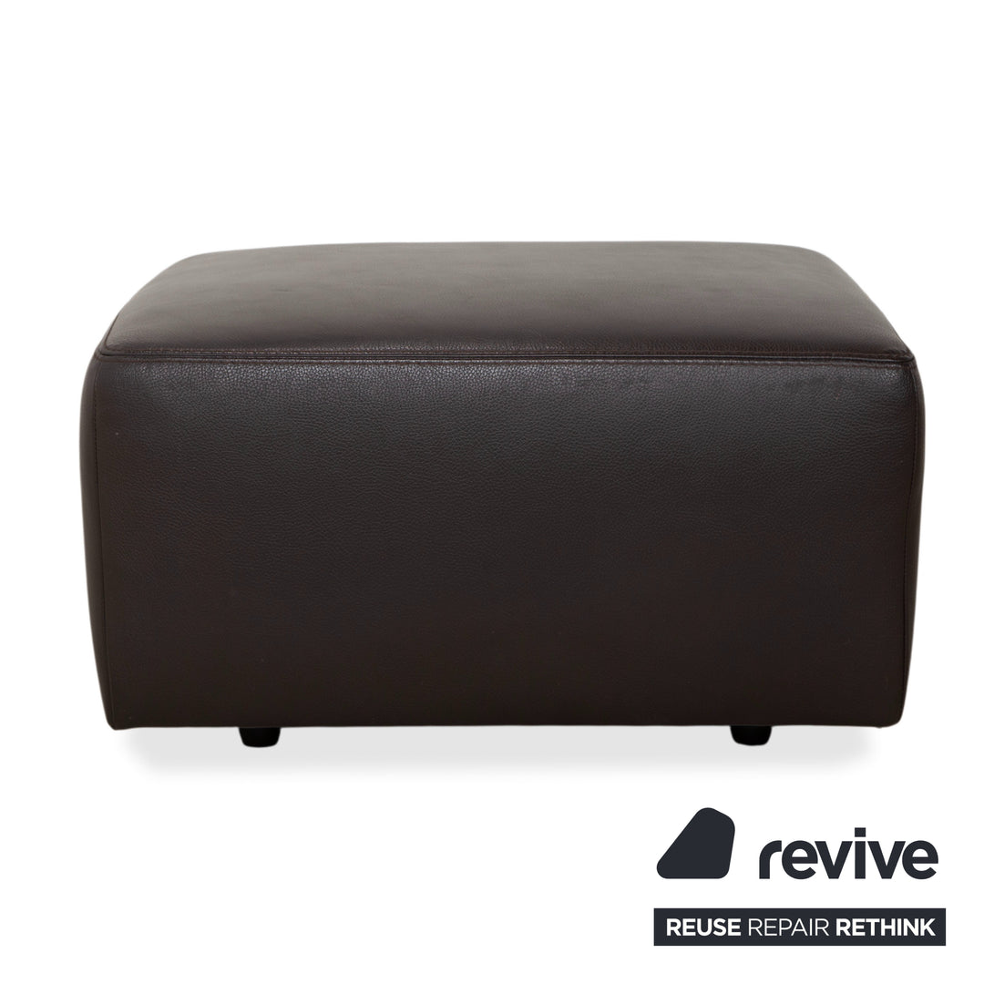 Ewald Schillig Leder Hocker Braun