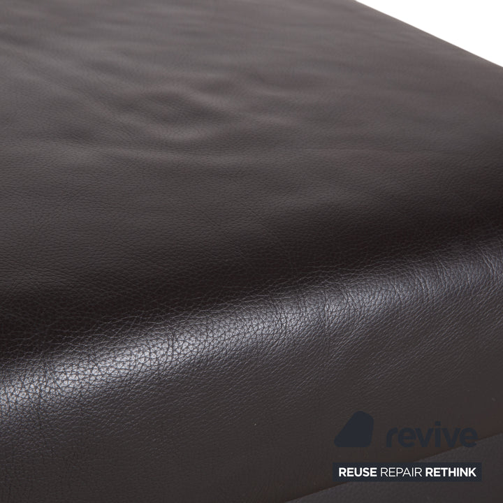 Ewald Schillig Leather Stool Brown Chrome