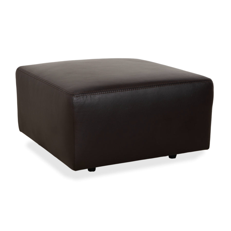 Ewald Schillig tabouret en cuir marron