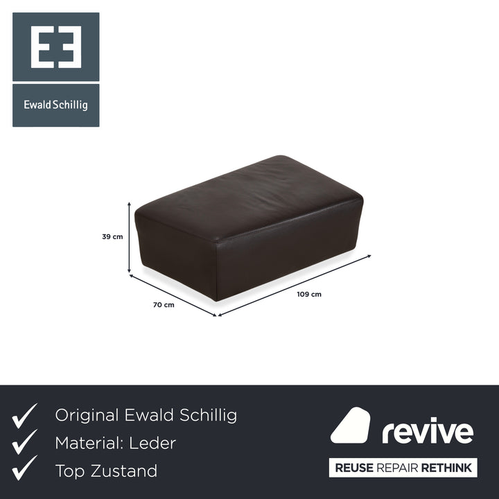 Ewald Schillig Leder Hocker Braun