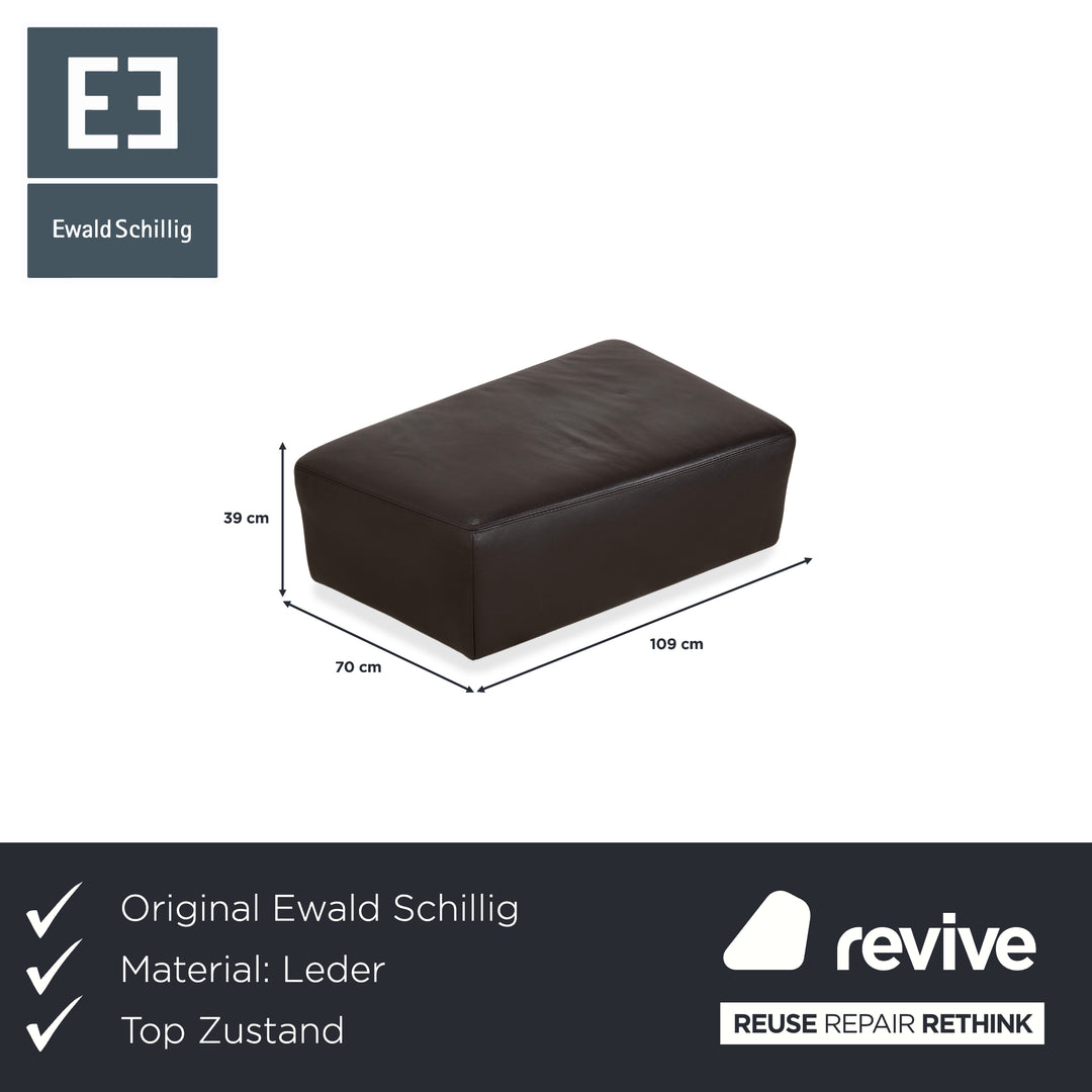 Ewald Schillig Leder Hocker Braun