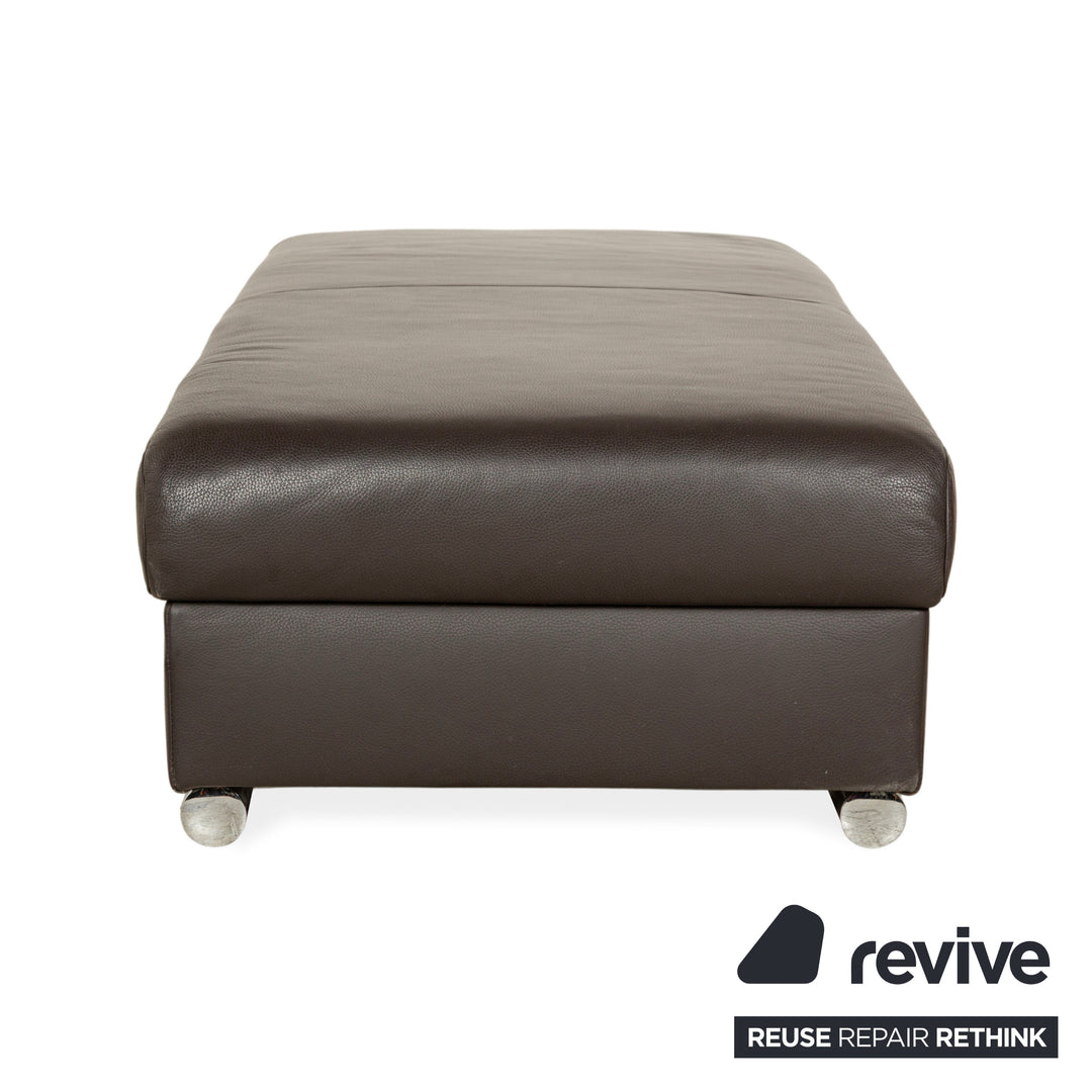 Ewald Schillig Leder Hocker Braun