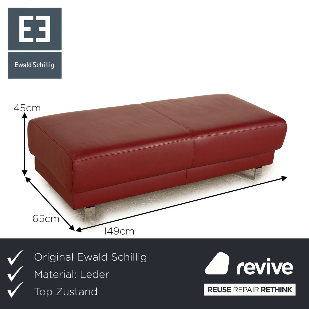 Ewald Schillig Leder Hocker Rot
