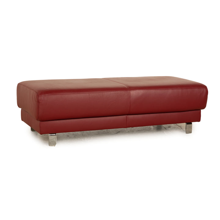 Ewald Schillig Leder Hocker Rot