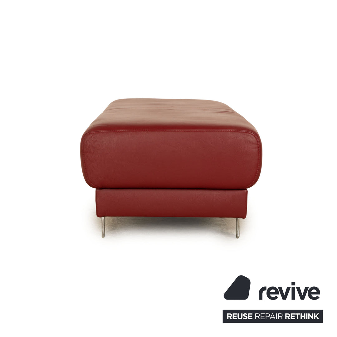 Ewald Schillig Leder Hocker Rot