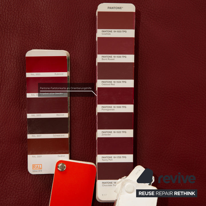 Ewald Schillig Leder Hocker Rot